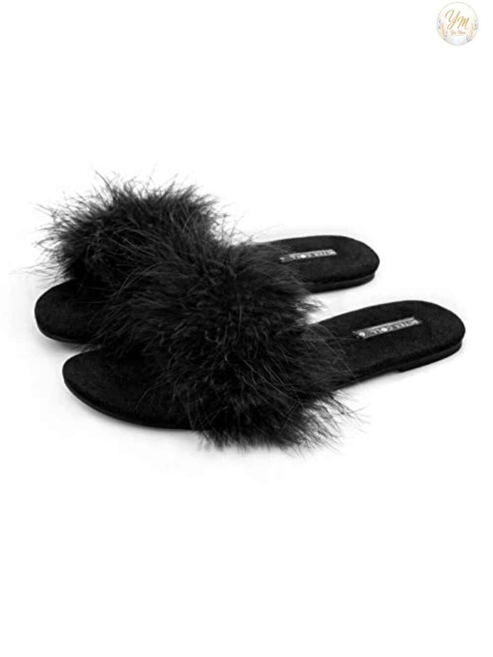 Fuzzy Fluffy Open Toe Memory Foam Feather Slippers Non Slip